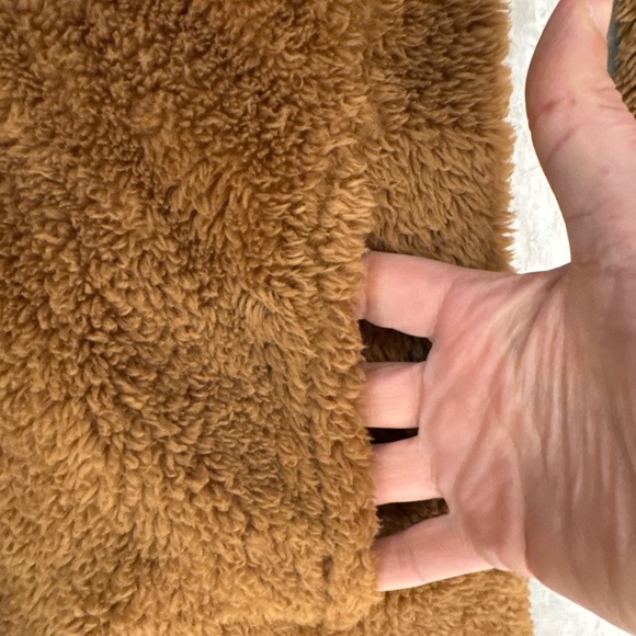 Lands End Womens Brown Quarter Zip Teddy Bear Fleece Jacket XL SOFT Pockets - Picture 4 of 10